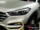 Hyundai Tucson Gen3 head and tailight covers - matte black